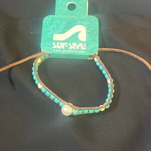 Surf Style Turquoise and Brown Beaded Bracelet